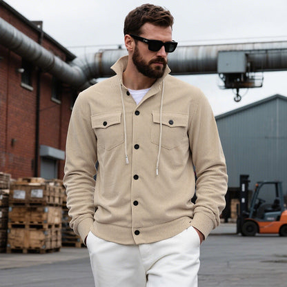 Herren Strickjacke Lässig Modern mit Brusttaschen
