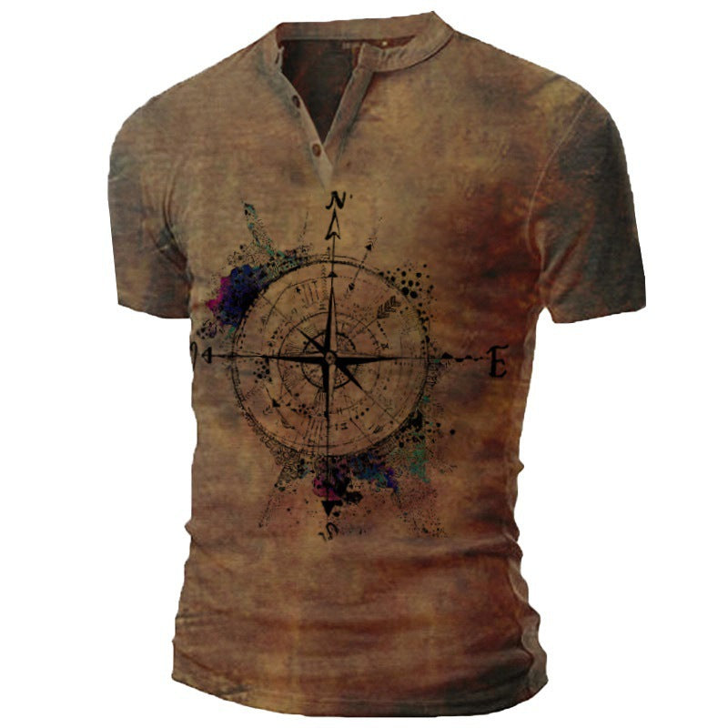 Herren T-Shirt Kompass Design Trendy Urban