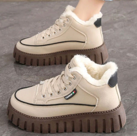 Damen Sneaker High-Top Kuschelig Rutschfest Trendy