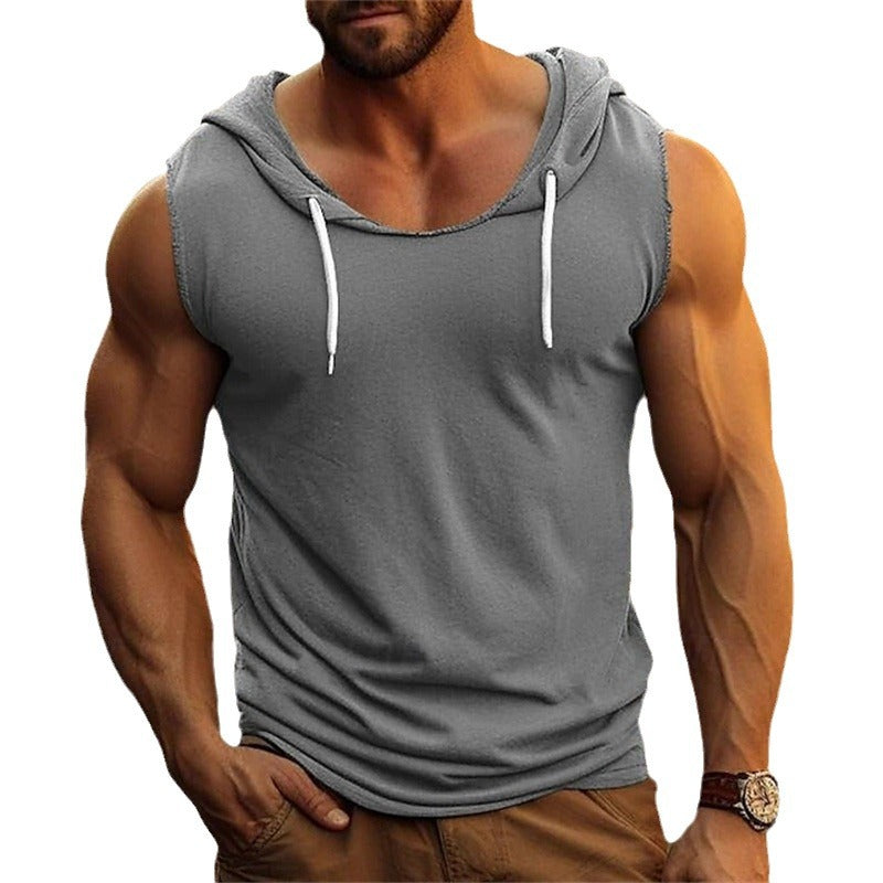 Herren Sportshirt mit Kapuze Laufshirt Fitness