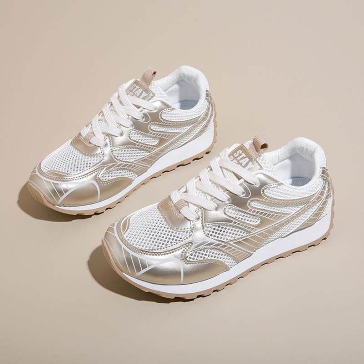 Damen Sneaker Sportlich Elegant mit Mesh Obermaterial