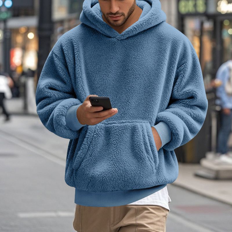 Großer Fleece-Hoodie Herren Übergroß Kängurutasche