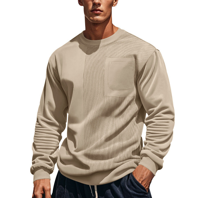 Herren Sweatshirt Sportlich mit Tasche und Logo