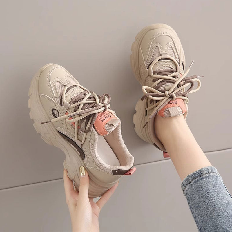 Damen Sneaker Sportlich Bequem Weißen