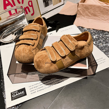 Damen Sneaker Wildleder Bequem Klettverschluss