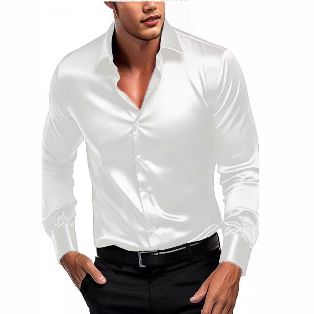 Herren Hemd Seiden-Glatt Elegantes Business-Hemd