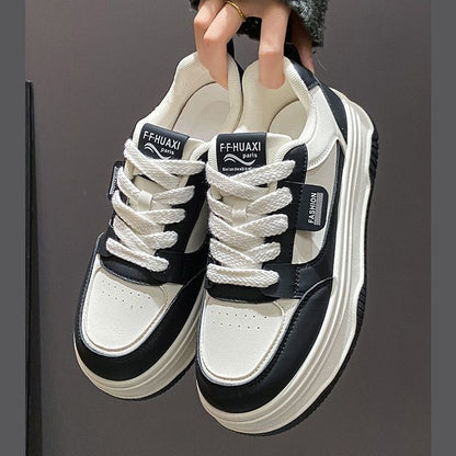 Damen Sneaker Plattform Trendig Modisch Hoch