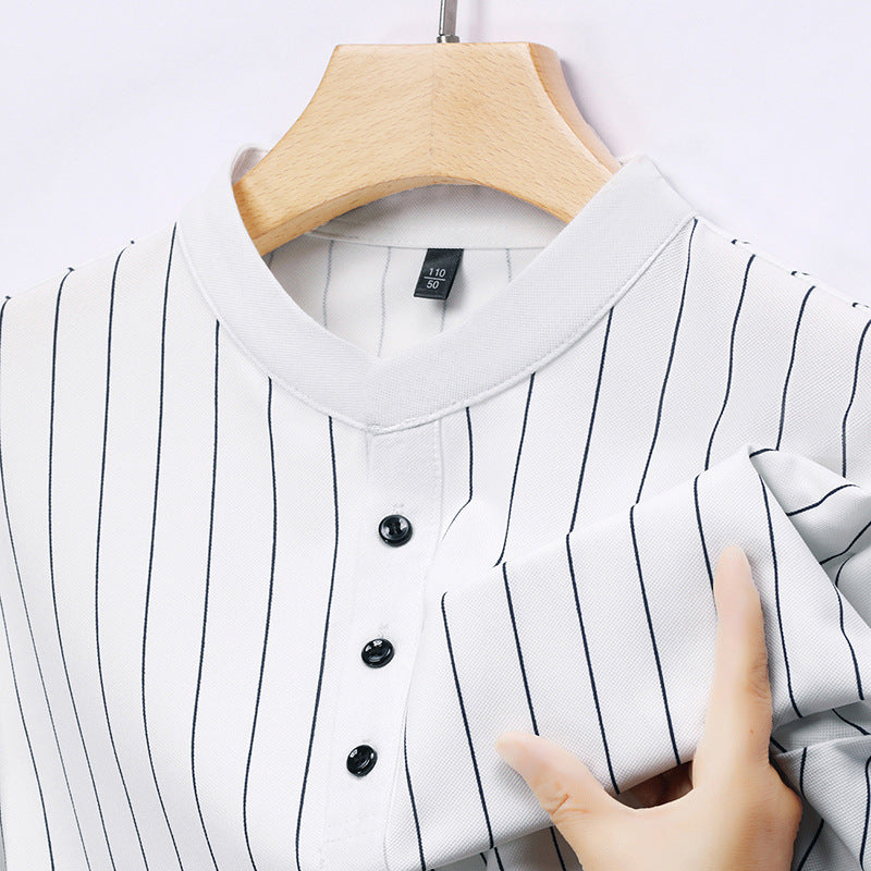 Herren Poloshirt Streifenmuster Elegantes Design Hochwertig