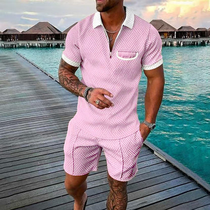 Herren Poloshirt und Shorts Set Sommer Casual