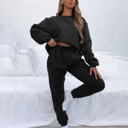 Damen Jogginganzug Baumwoll Sweatset Locker Fit