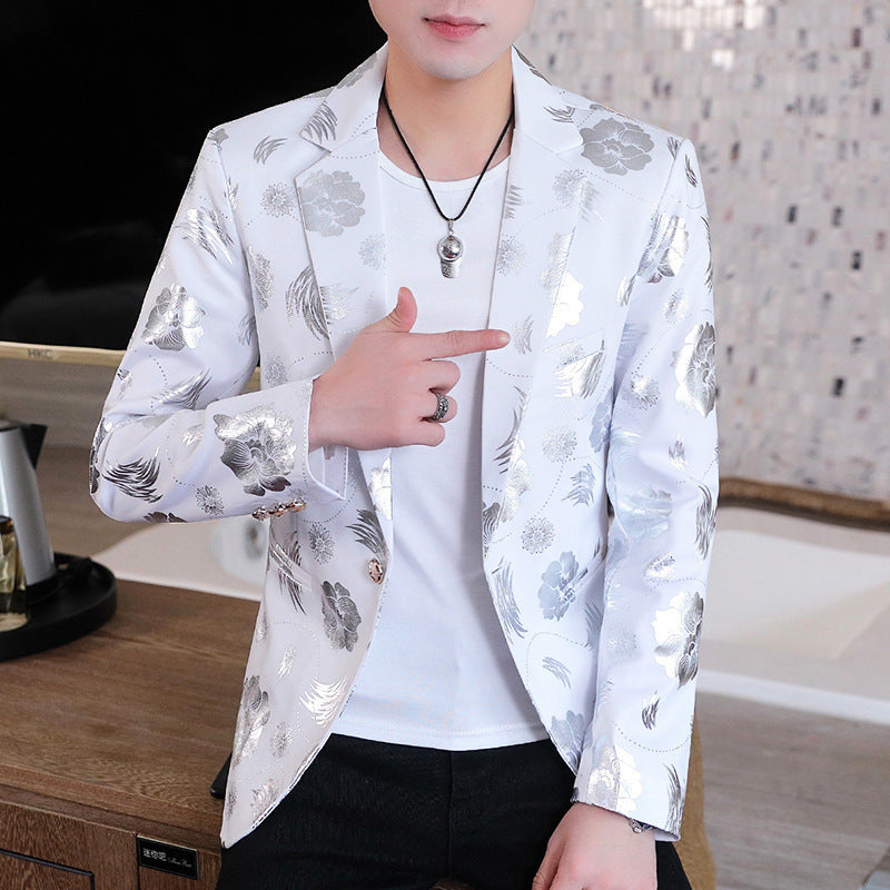Herren Blazer Elegant Floral mit Gold Akzenten