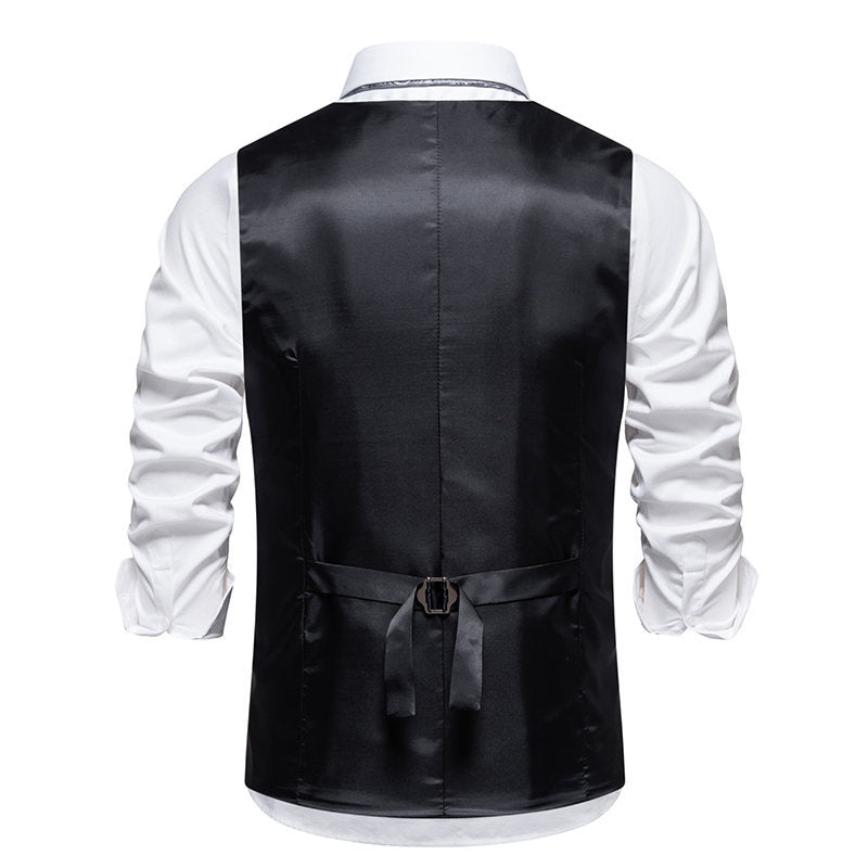 Herren Anzugweste Elegante Nadelstreifen Mit Taschen