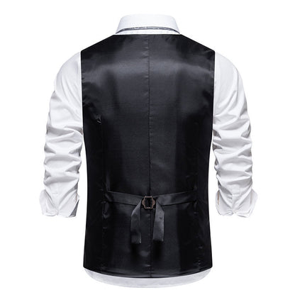 Herren Anzugweste Elegante Nadelstreifen Mit Taschen