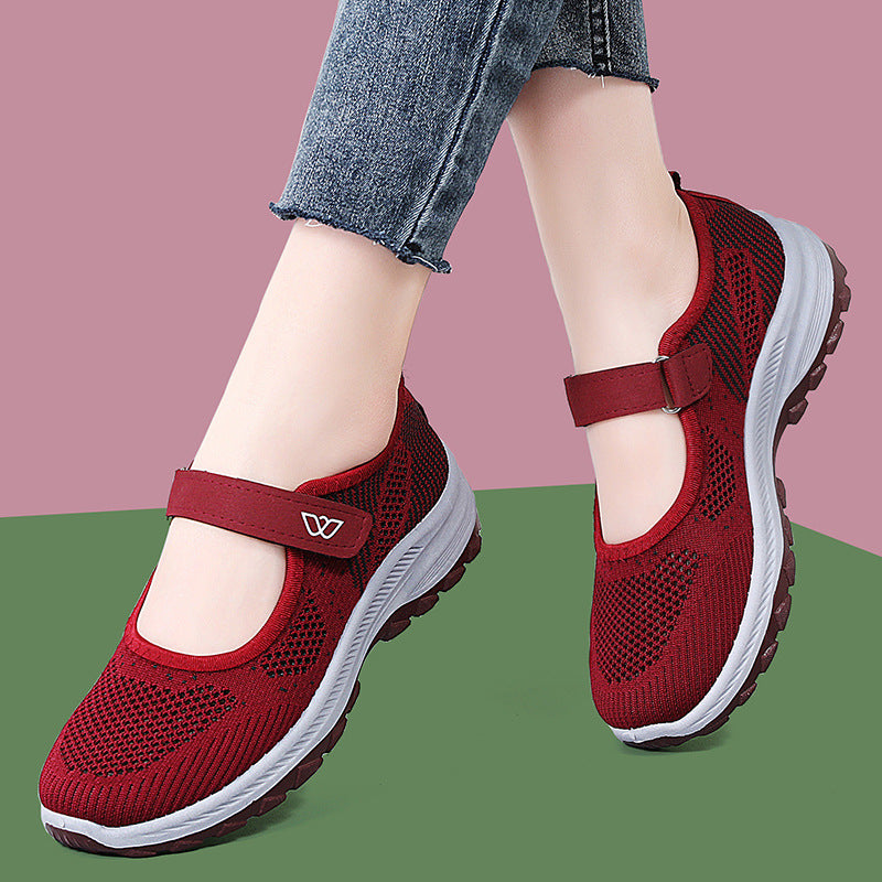 Damen Sportschuhe Atmungsaktiv Komfortabel Klettverschluss