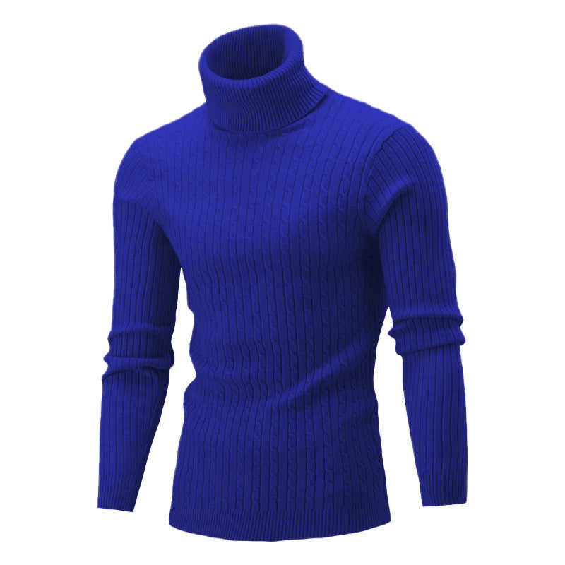 Herren Strickpullover Eleganter Stehkragen Zopfmuster Modern