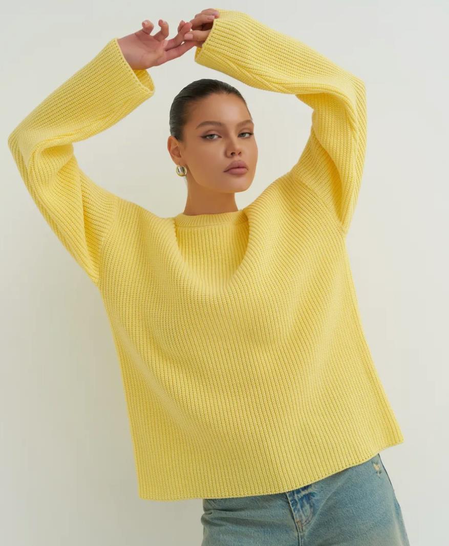 Damen Strickpullover Oversized Modern Großzügig
