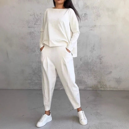 Damen Jogginganzug Bequem mit Taschen und Weiten Ärmeln
