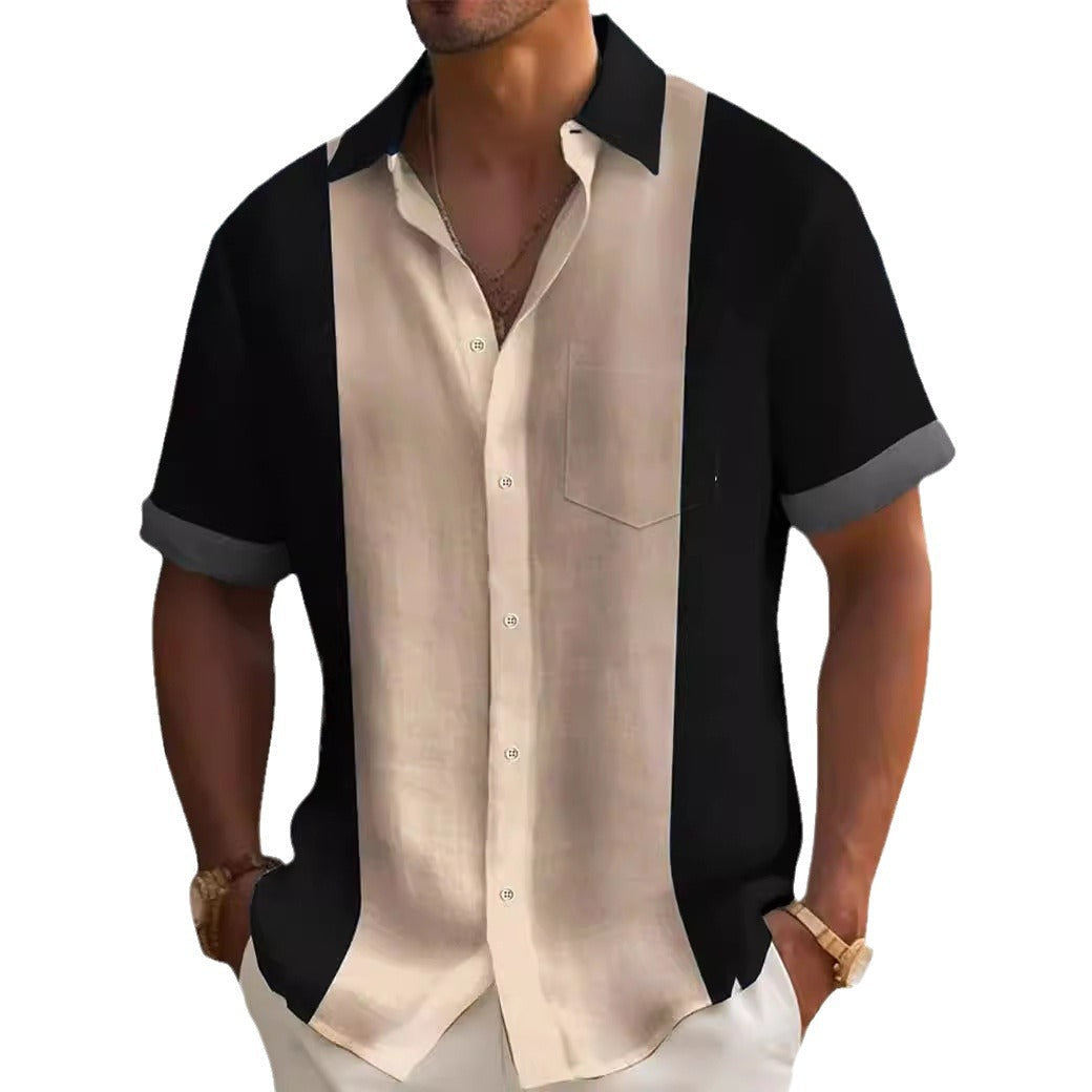 Herren Kurzarmhemd Farbblock Design Modern Berlin