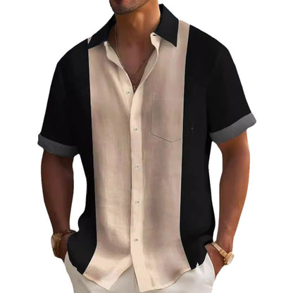 Herren Kurzarmhemd Farbblock Design Modern Berlin