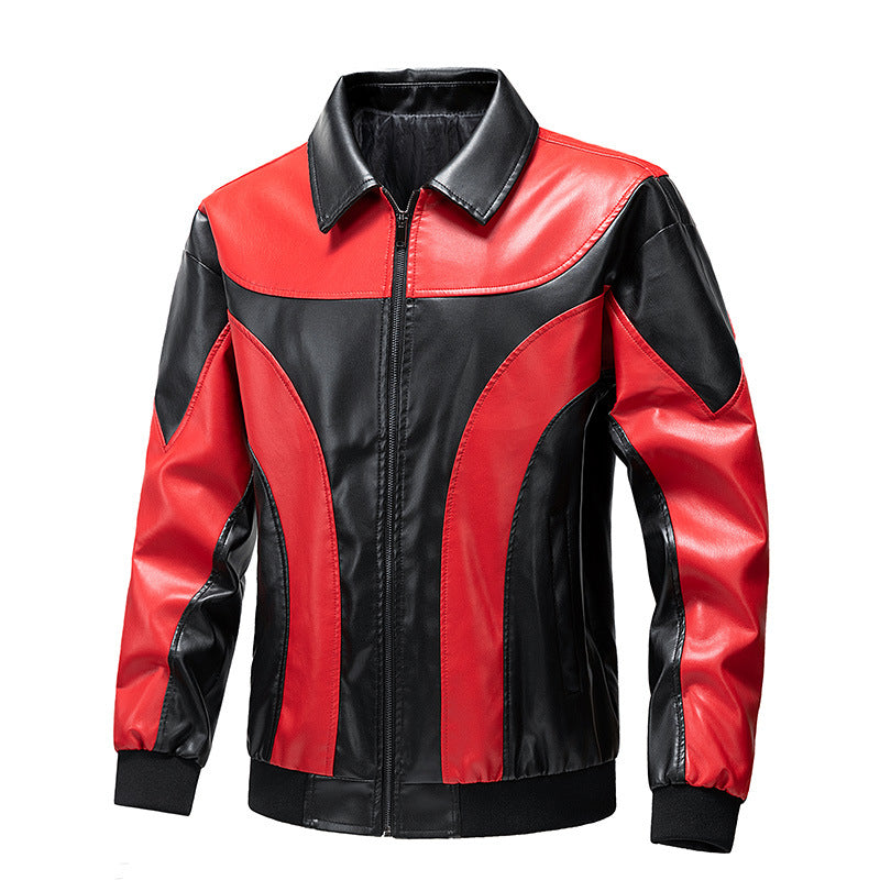 Lederjacke Herren Retro Modisch Schwarz