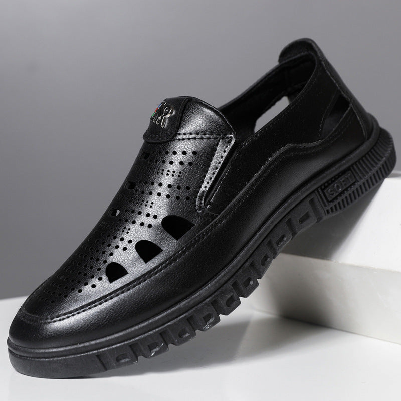 Herren Lederschuhe Bequem Slip-On Belüftet Komfortschuhe