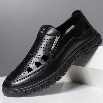 Herren Lederschuhe Bequem Slip-On Belüftet Komfortschuhe