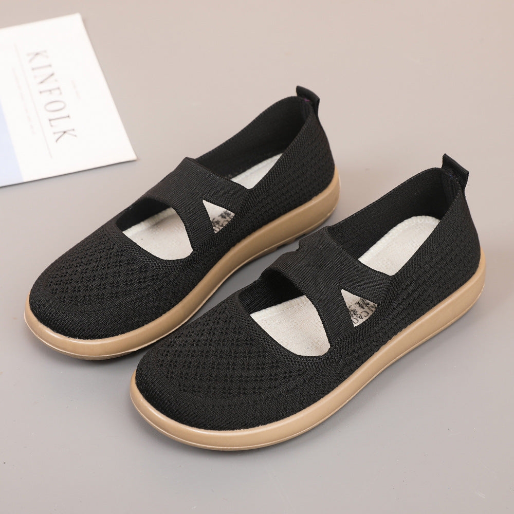 Damen Sneaker Bequem Flexibel Sportlich Schwarz