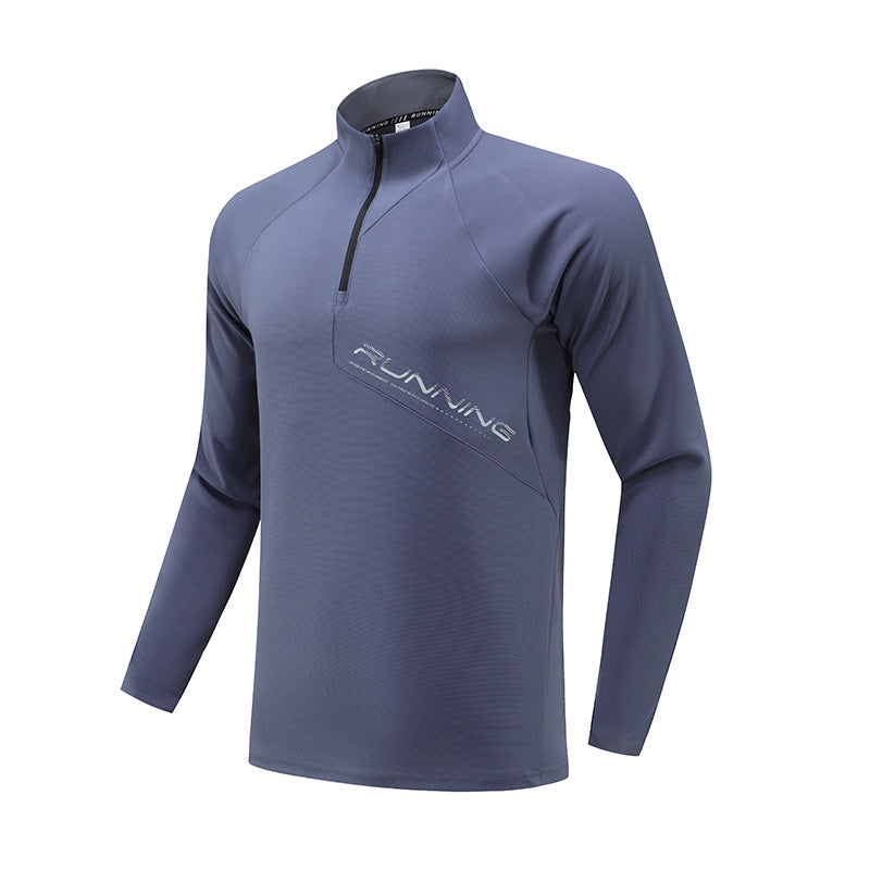 Herren Funktionsshirt Langarm Stehkragen Sportlich Modern