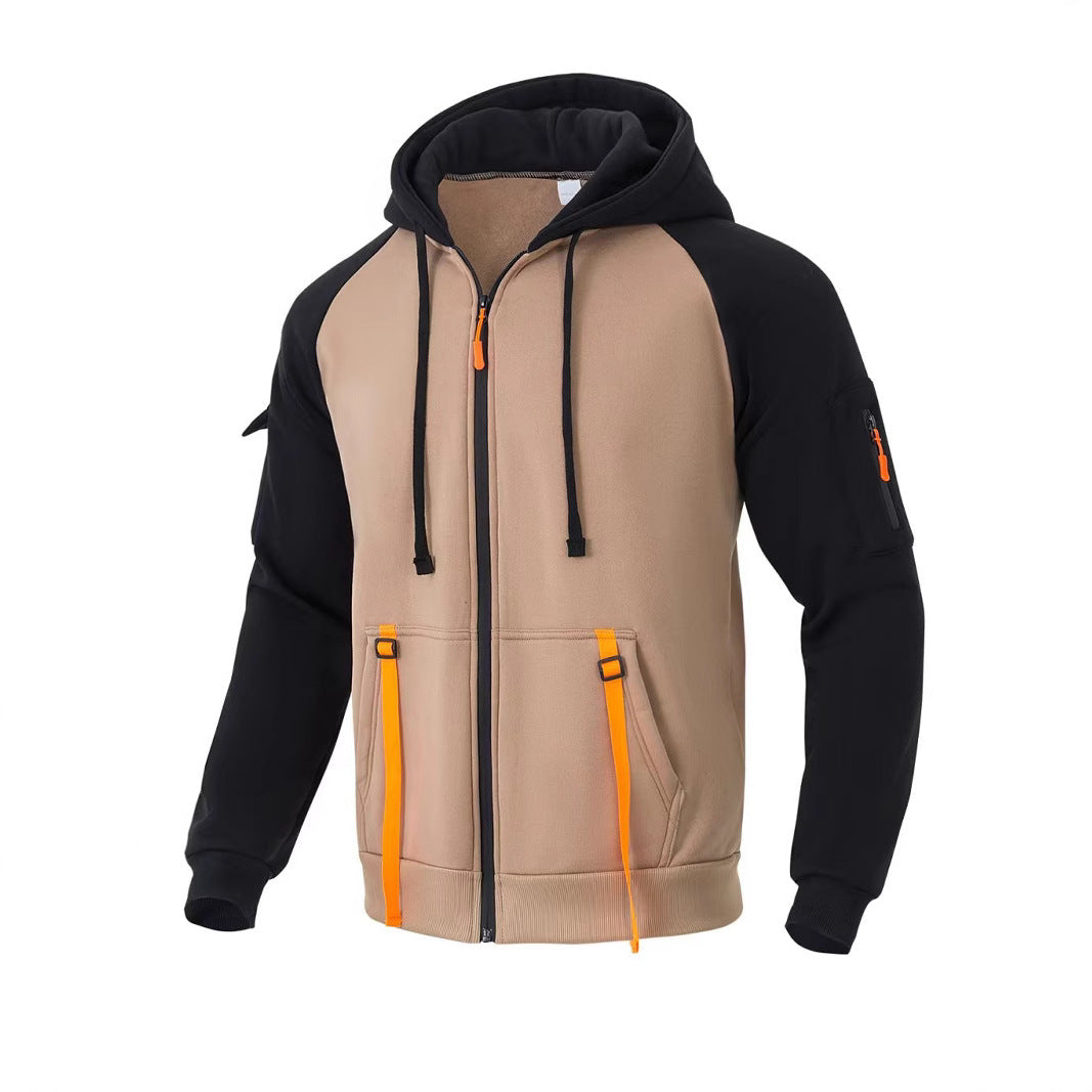 Herren Zip-Hoodiejacke Modern mit Taschen