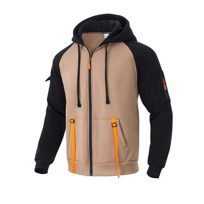 Herren Zip-Hoodie Funktionsjacke Mit Vielen Taschen