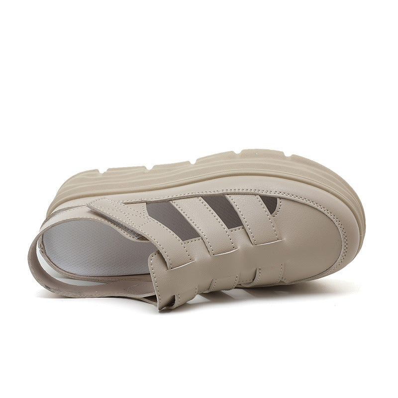Damen Plateau Sandalen Hoch mit Verstellbaren Riemen und Weichem Insole