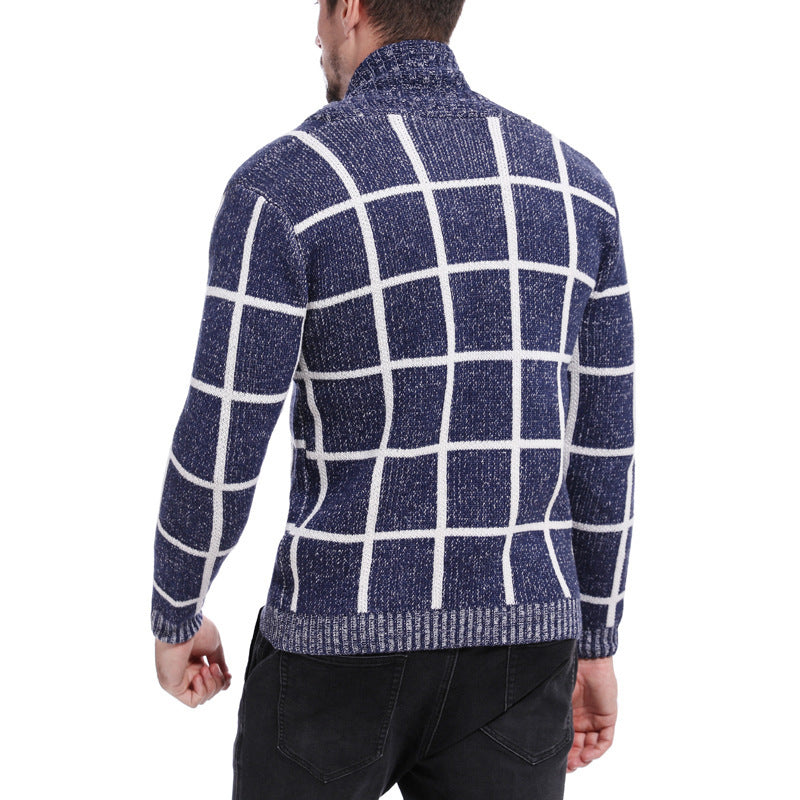 Herren Strickjacke Karomuster Elegantes Design Modern