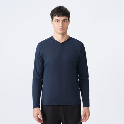 Herren Langarmshirt Funktionales Stehkragen Shirt Modern