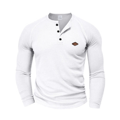 Herren Langarmshirt Modern mit Kragen und Struktur