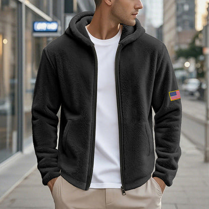 Herren Fleecejacke Warm Hochkragen Taschen