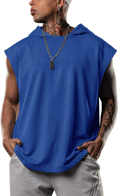 Herren Kapuzenshirt Ärmellos Modern Baumwolle