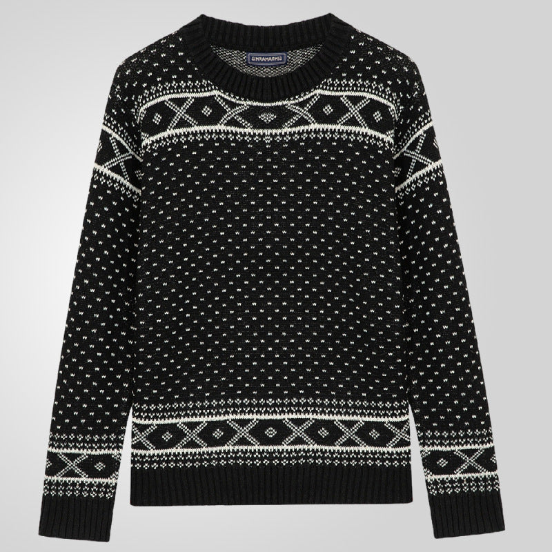 Herren Pullover Norweger Muster Klassisch Warm