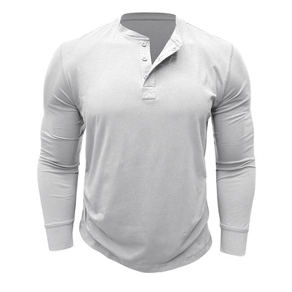 Herren Langarmshirt Knopfleiste Modern Stadtstil