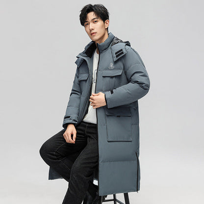 Herren Winterjacke Lang Isoliert mit Taschen