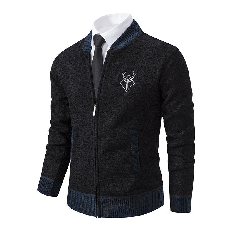 Herren Strickjacke Sportlich Reißverschluss Modern