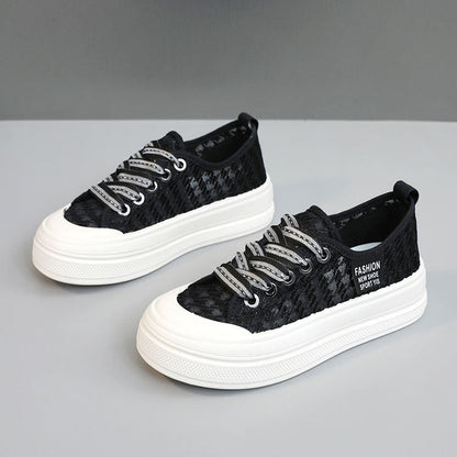 Damen Plateausneaker atmungsaktiv Mesh rutschfest Modern