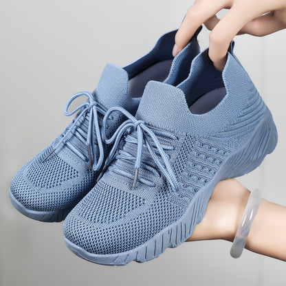 Damen Fitness-Sneaker Atmungsaktiv Flexibel Mit Elastischer Schnürung