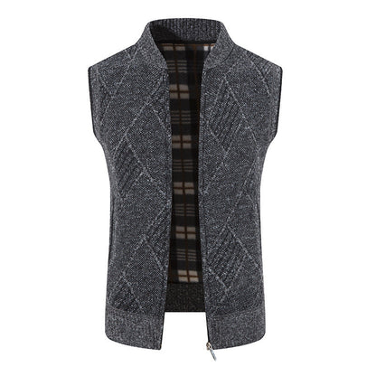 Herren Weste Strick Modern Zopfmuster Elegant