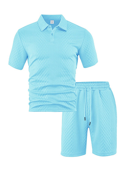 Herren Sportshirt Poloshirt mit Shorts Sommer