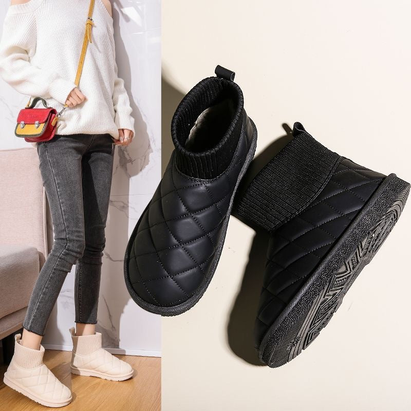 Damen Winterboots Bequem Elastisch Rutschfest