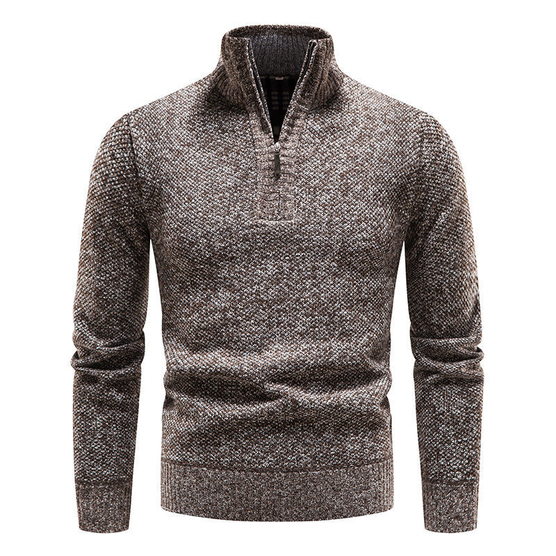 Herren Strickpullover Sportlich Strukturiert Halbzipper