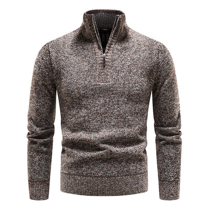 Herren Strickpullover Sportlich Strukturiert Halbzipper