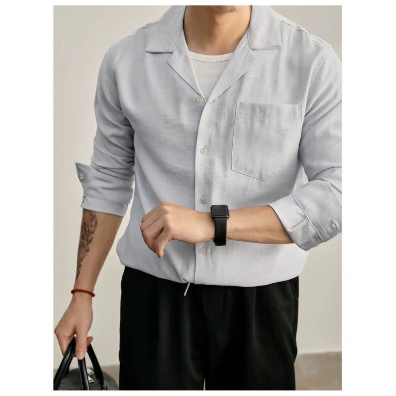 Herren Leichtes Sommerhemd Kurzarm mit Brusttasche