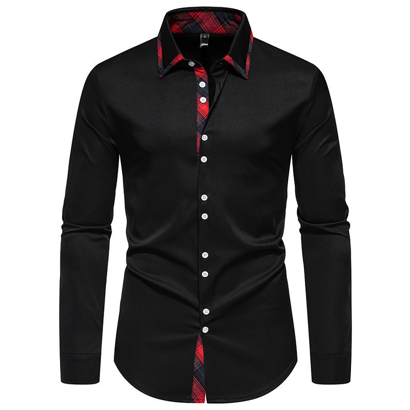 Herren Langarmhemd Elegantes Moderne Kontrast DETAILS
