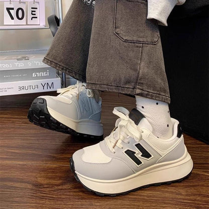 Damen Sneaker Plattform Schuhe Komfortabel Trendy
